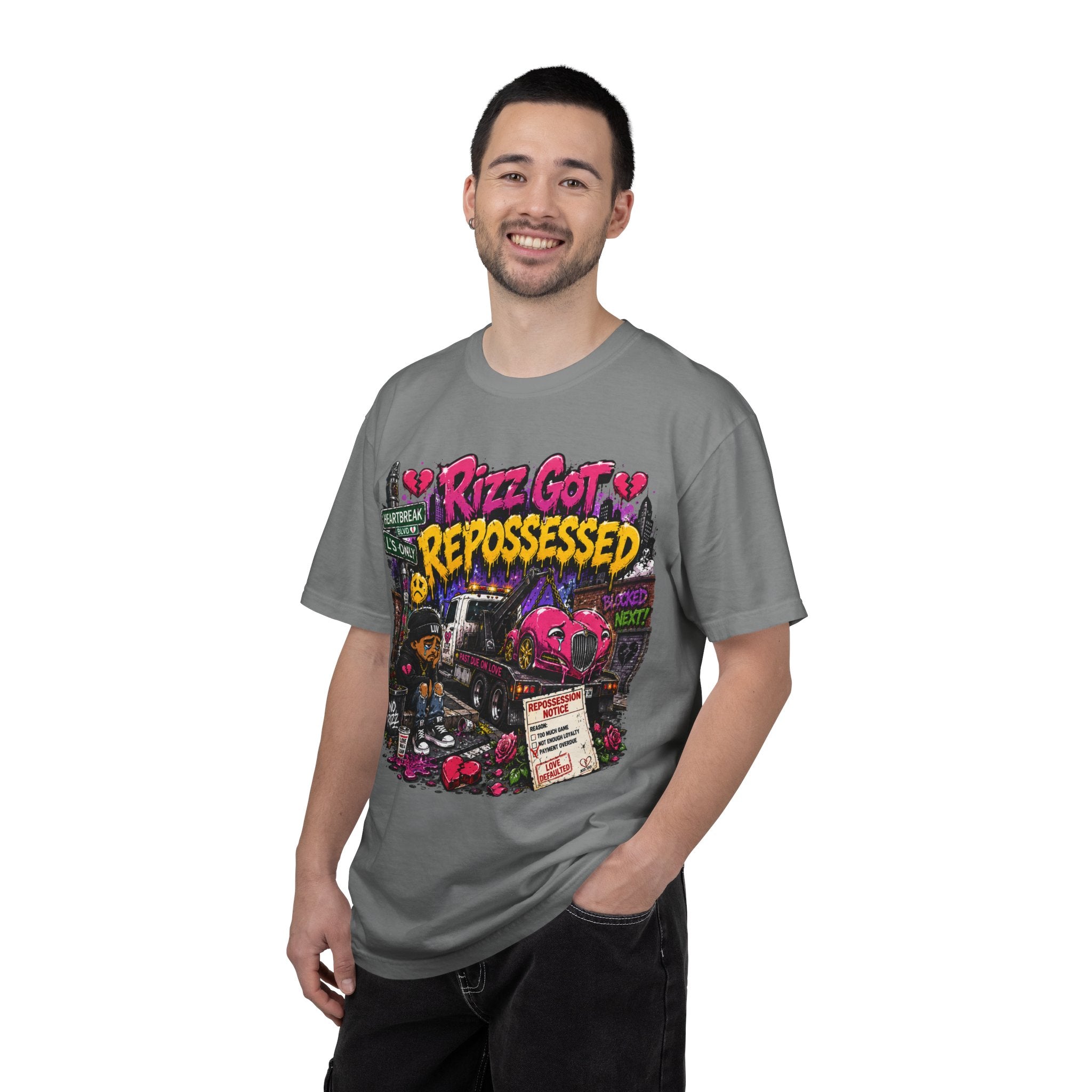 Repossession Comic Art T-Shirt — “Rizz Got Repossessed” Graphic Tee