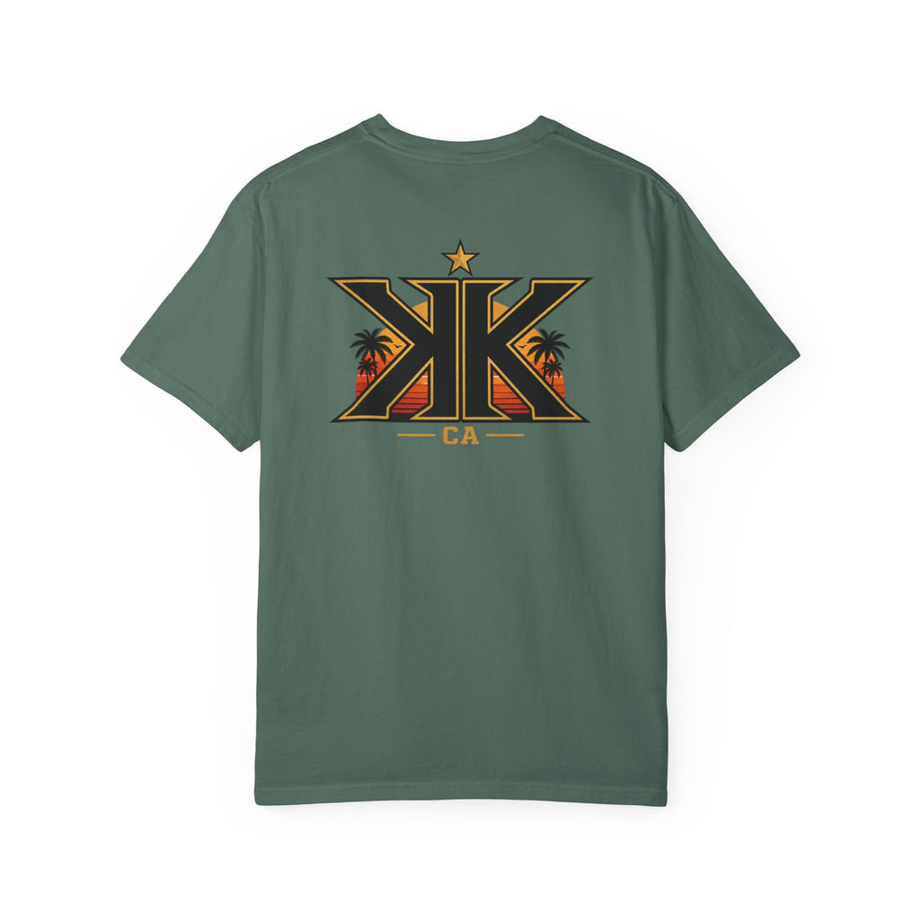 California West Coast Graphic T-Shirt — "California Hella" Vintage Sunset Car Design