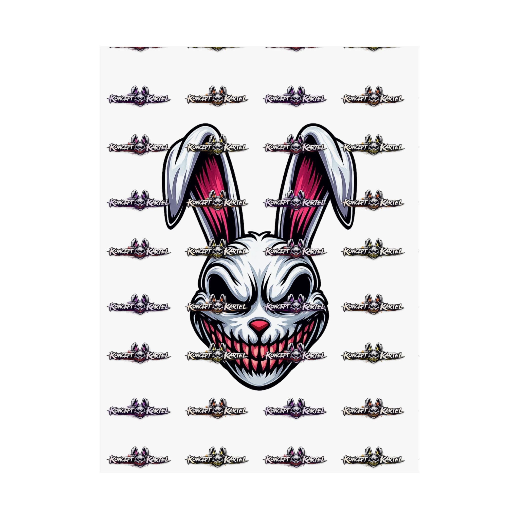 Creepy Smiling Bunny Poster — Horror Rabbit Matte Vertical Wall Art
