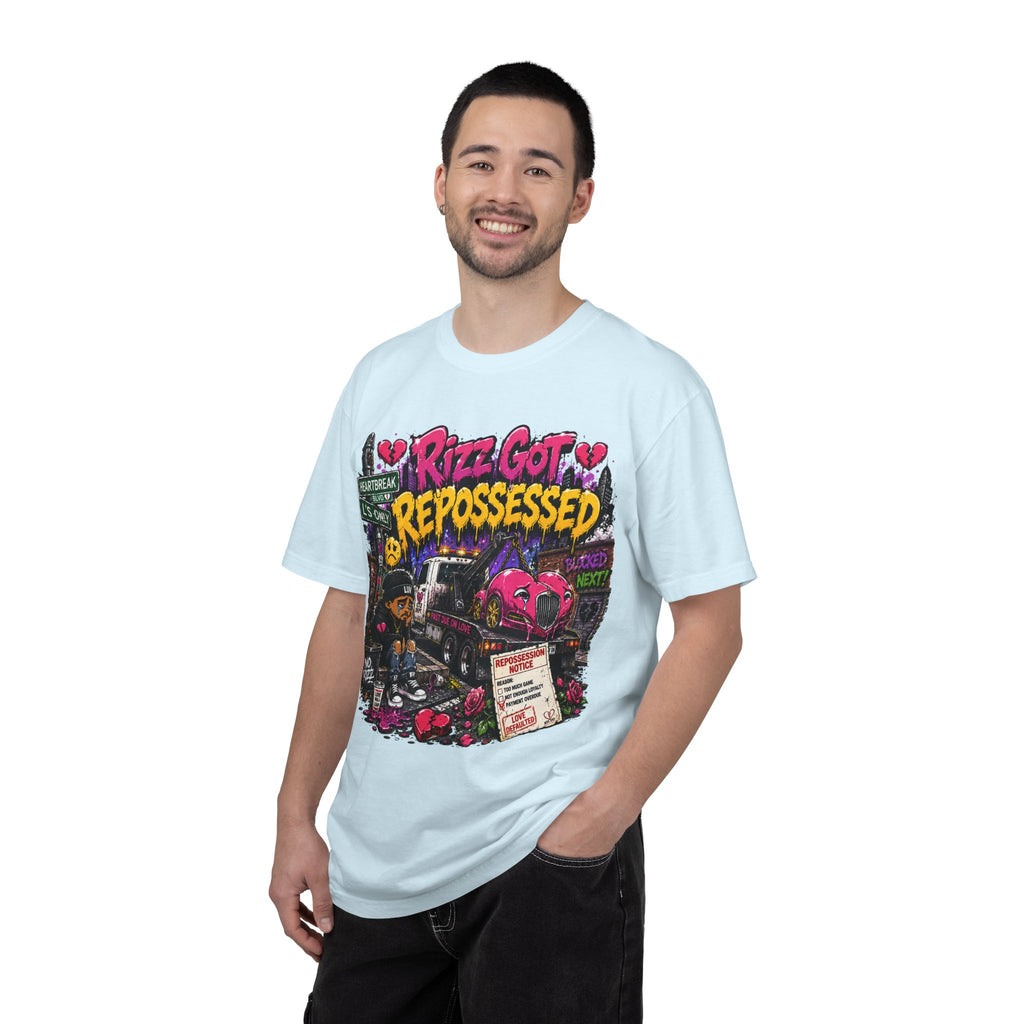 Repossession Comic Art T-Shirt — “Rizz Got Repossessed” Graphic Tee