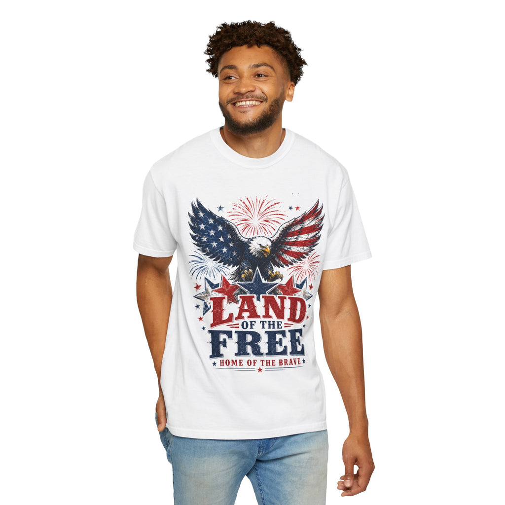 Patriotic Eagle T-Shirt — "Land of the Free, Home of the Brave"