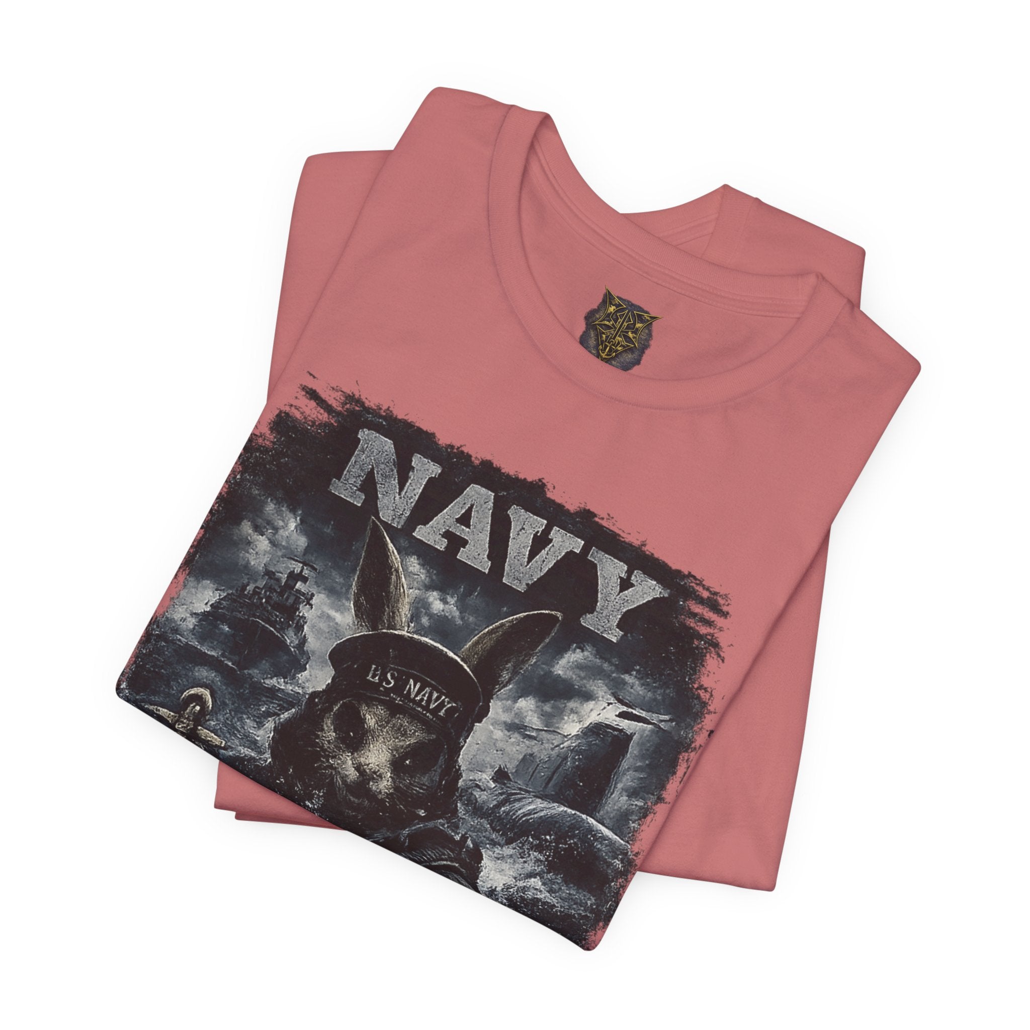 Navy 'Silence Is Power' Skull Anchor Tee — Fair Winds & Following Seas Back Graphic
