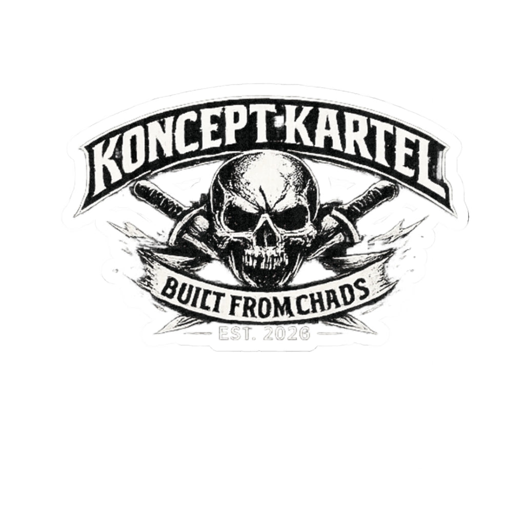 Koncept Kartel Skull Sticker — "Built From Chads" Kiss-Cut Decal