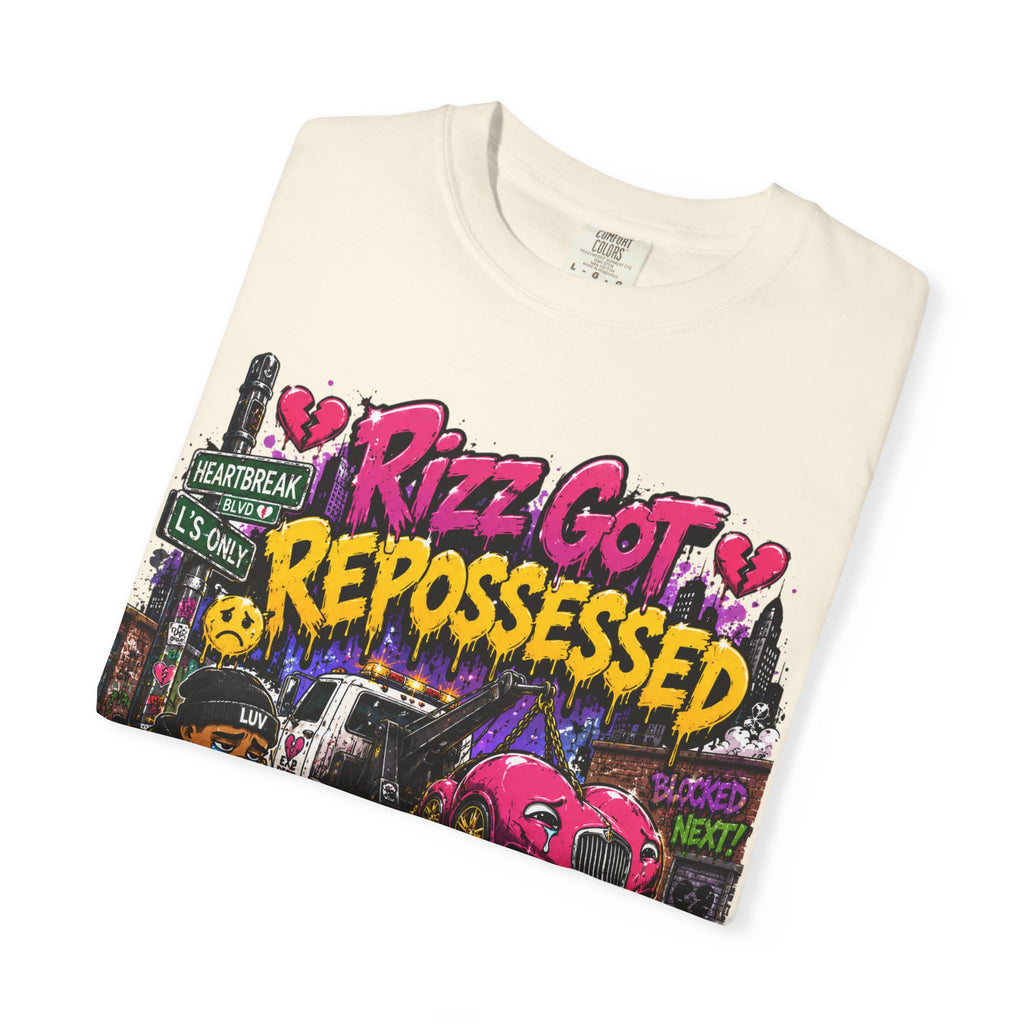 Repossession Comic Art T-Shirt — “Rizz Got Repossessed” Graphic Tee