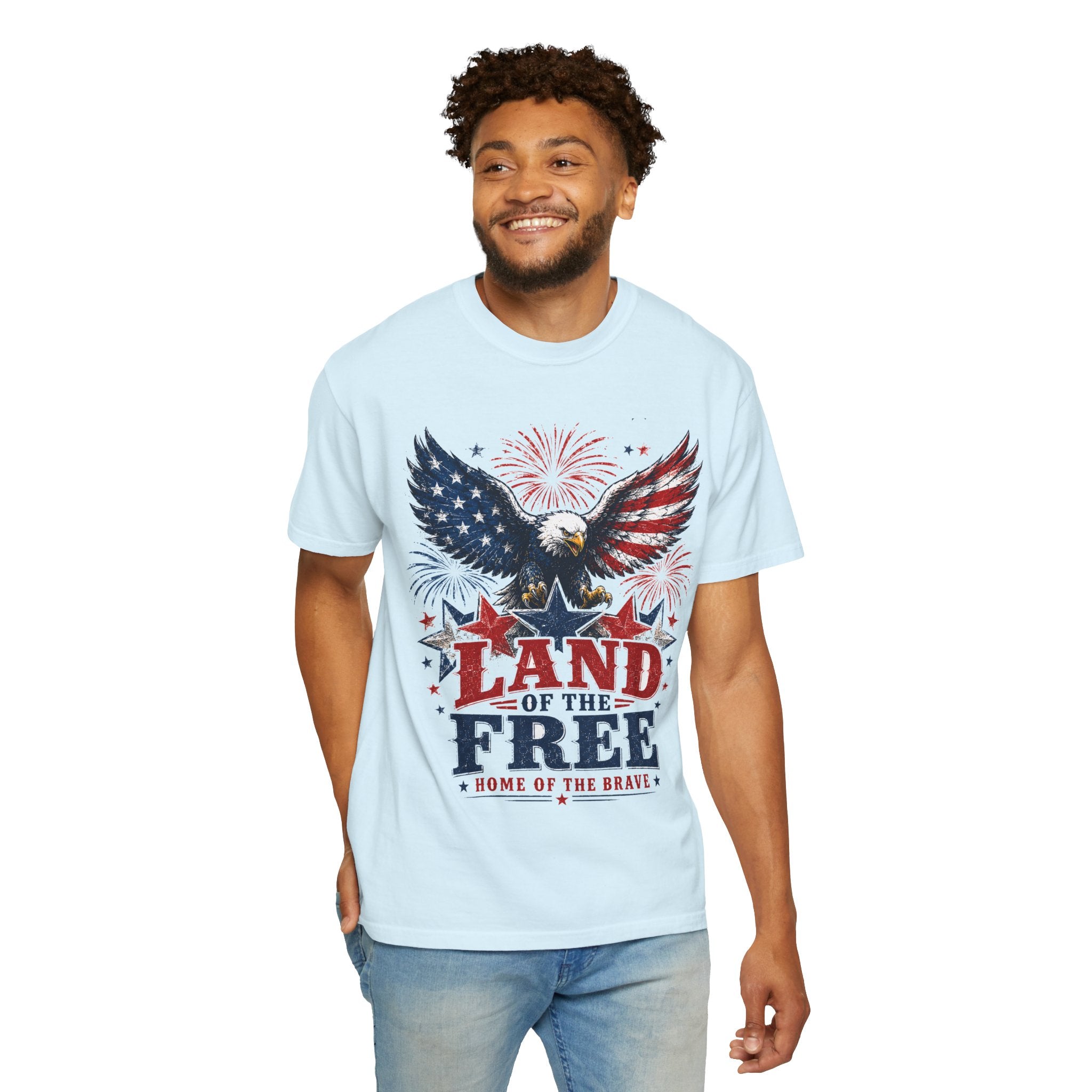 Patriotic Eagle T-Shirt — "Land of the Free, Home of the Brave"