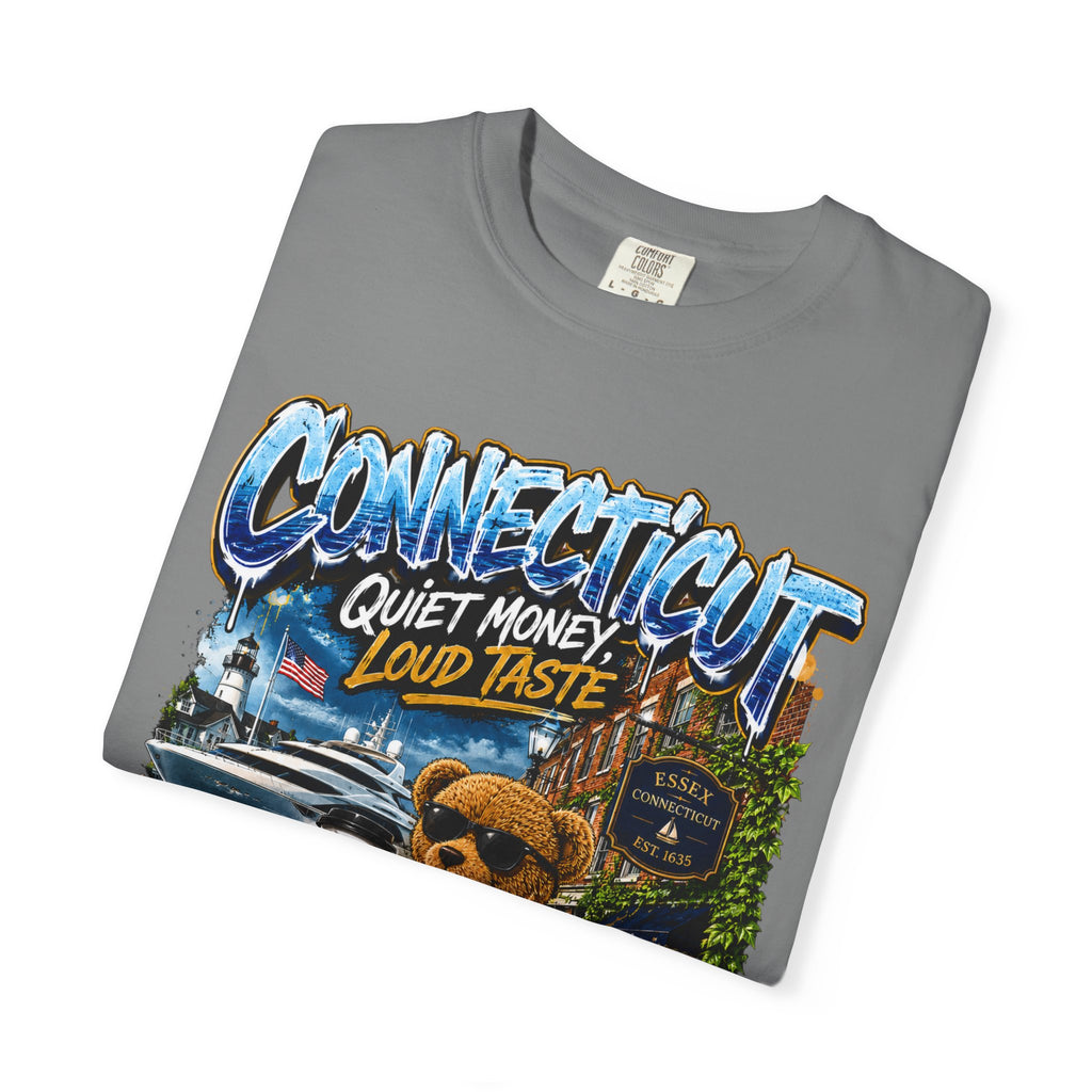 Connecticut Bear Vintage T-Shirt — "Quiet Money, Loud Taste" Graphic Tee
