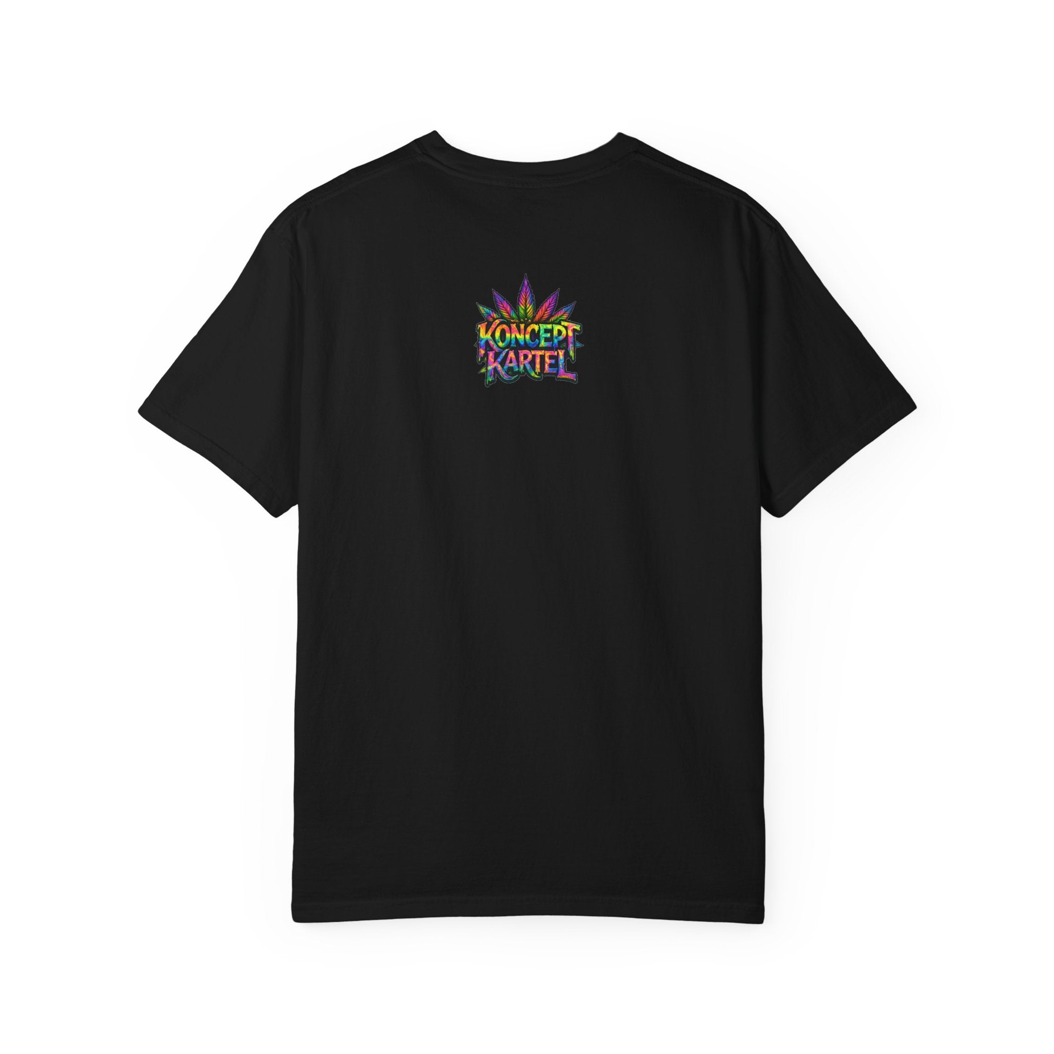 420 Psychedelic Cat T-Shirt — Colorful Mushroom Smoke Graphic