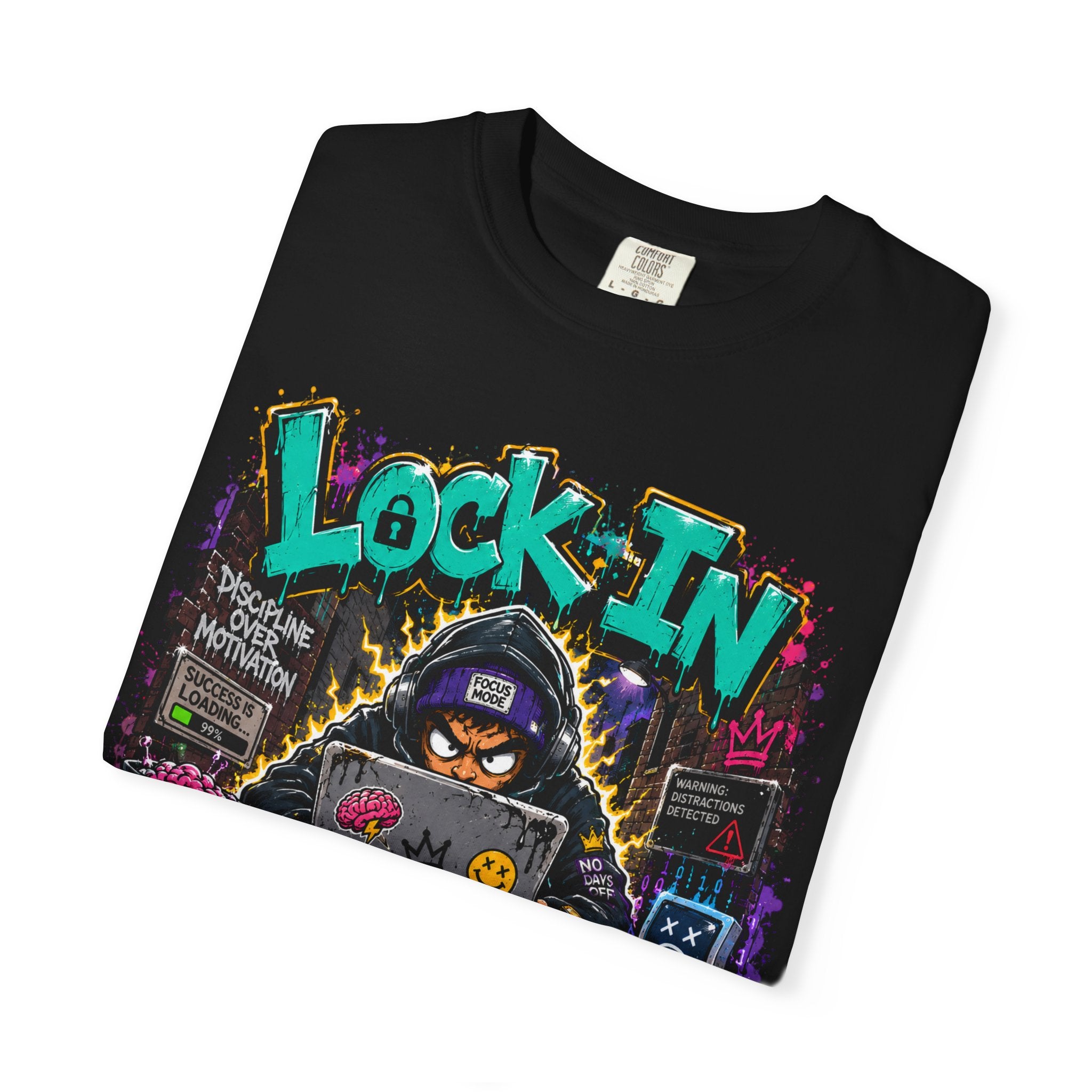 Lock In or Log Out Tee — Gamer Hacker Graphic T-Shirt