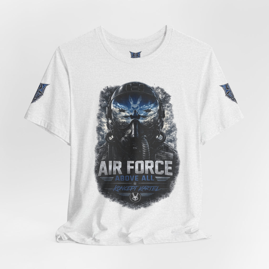 Air Force Pilot Mask Tee — "Air Force Above All" Military Aviation T-Shirt