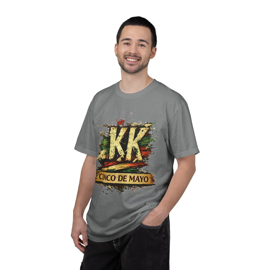 Cinco de Mayo Graphic T-Shirt — 'KK' Distressed Mexican Flag Design