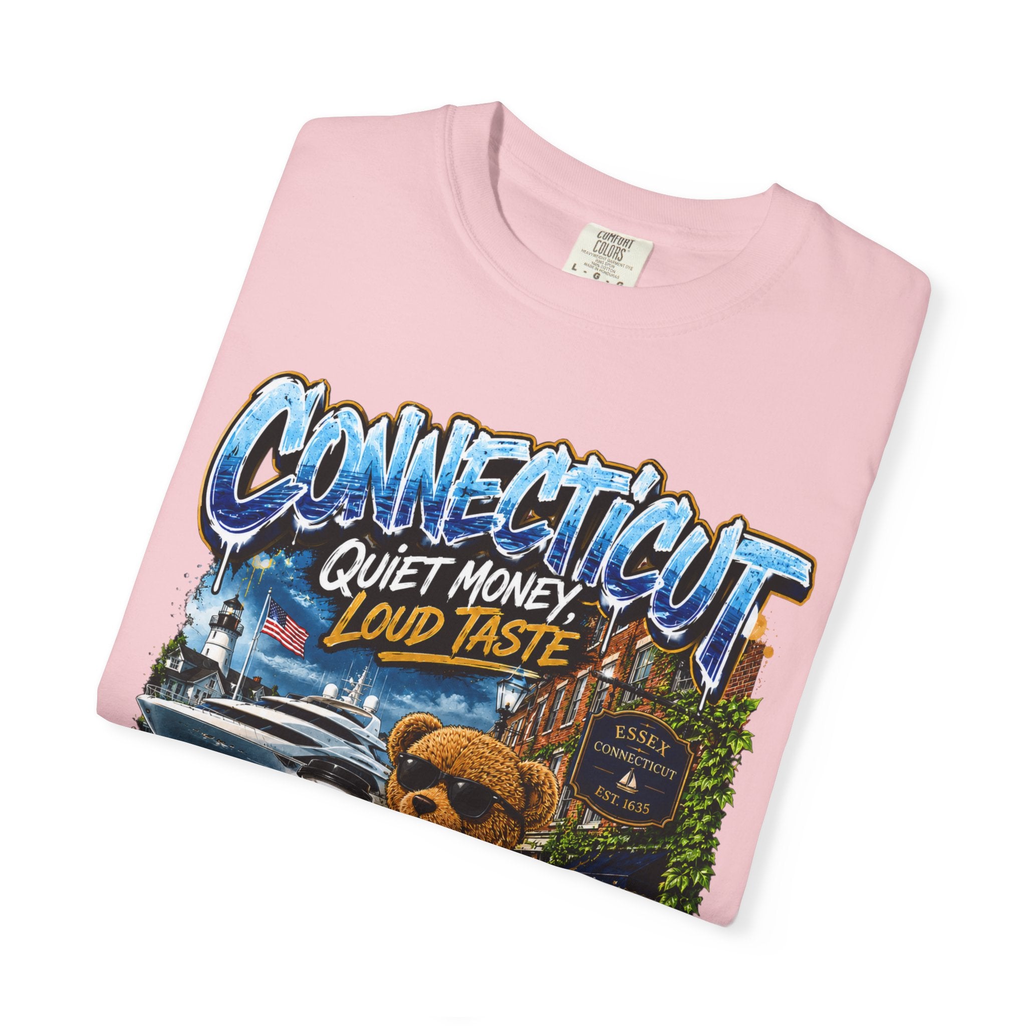 Connecticut Bear Vintage T-Shirt — "Quiet Money, Loud Taste" Graphic Tee