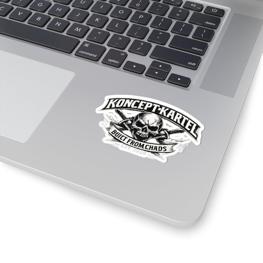 Koncept Kartel Skull Sticker — "Built From Chads" Kiss-Cut Decal