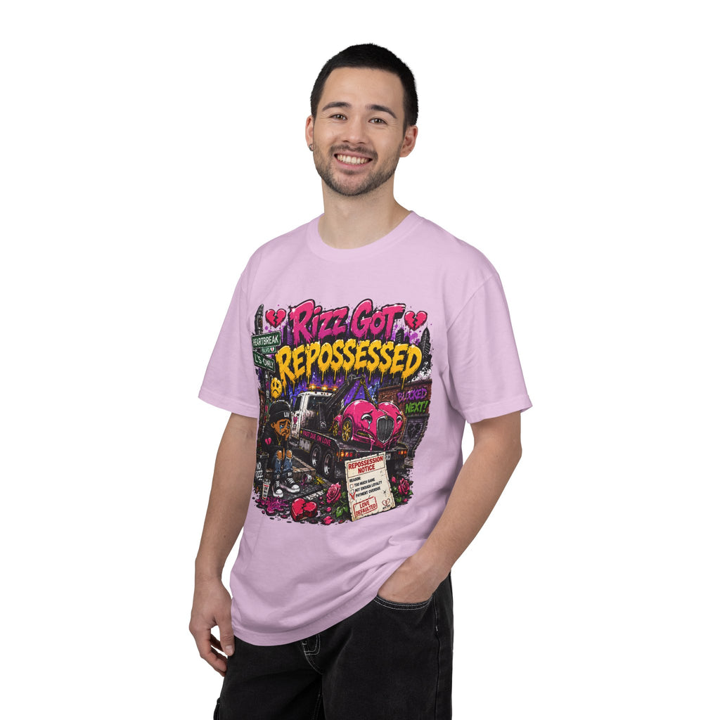 Repossession Comic Art T-Shirt — “Rizz Got Repossessed” Graphic Tee