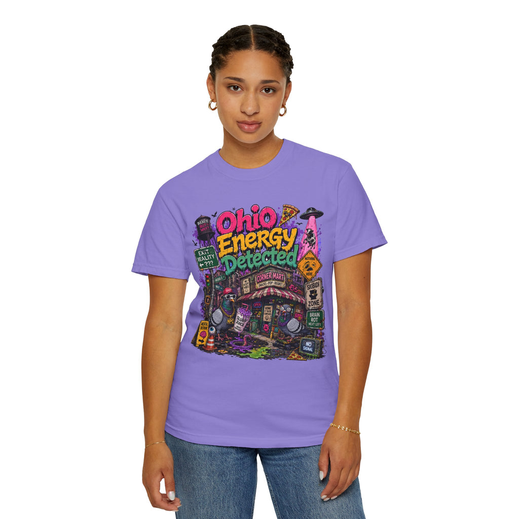 Ohio Energy Detected T-Shirt — Retro Arcade Cityscape Graphic Tee