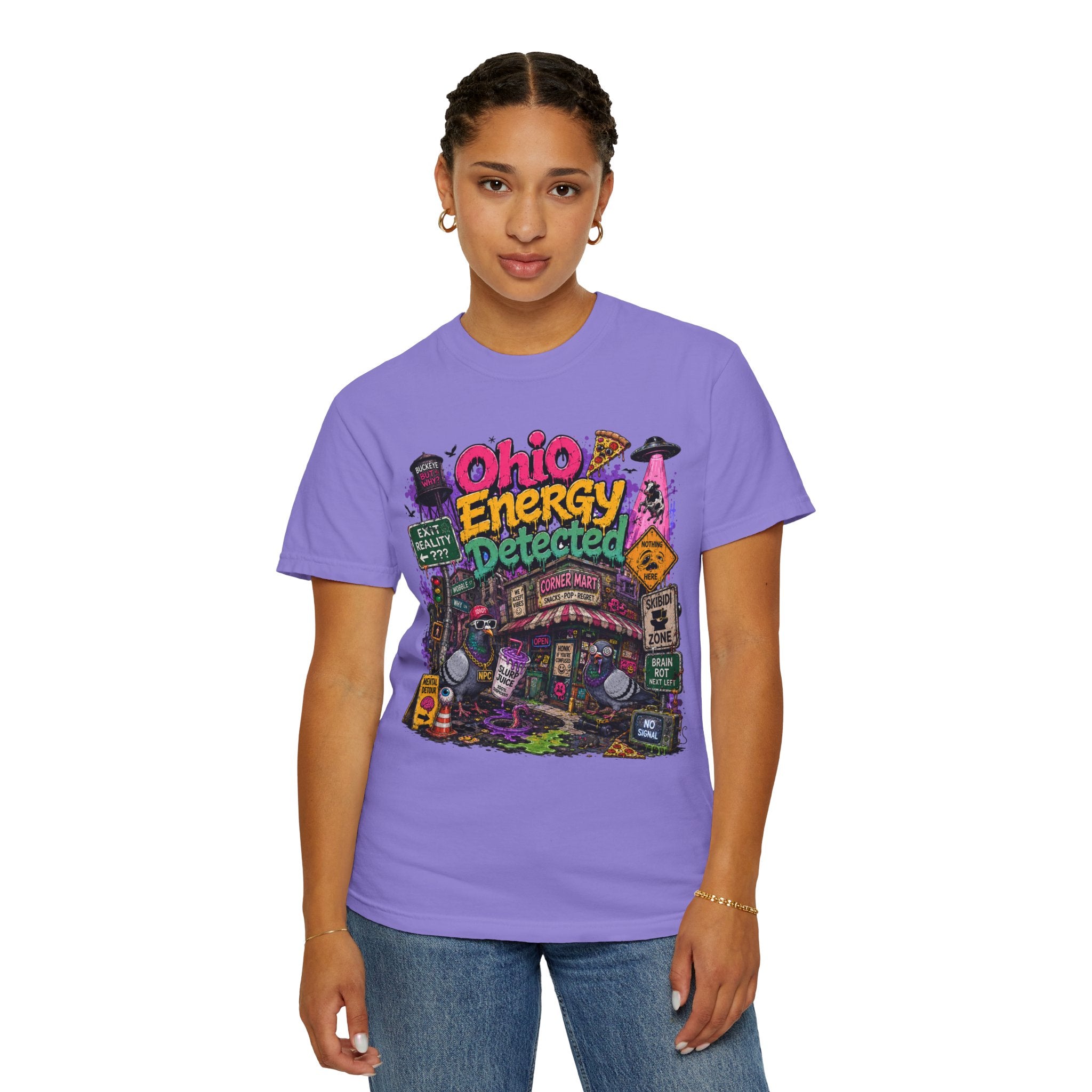 Ohio Energy Detected T-Shirt — Retro Arcade Cityscape Graphic Tee