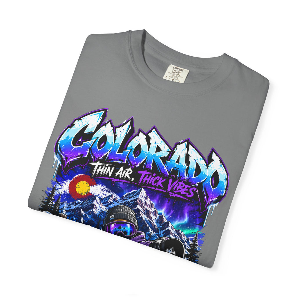 Colorado Ski & Snowboard T-Shirt — Think Air, Thick Vibes Graphic Tee