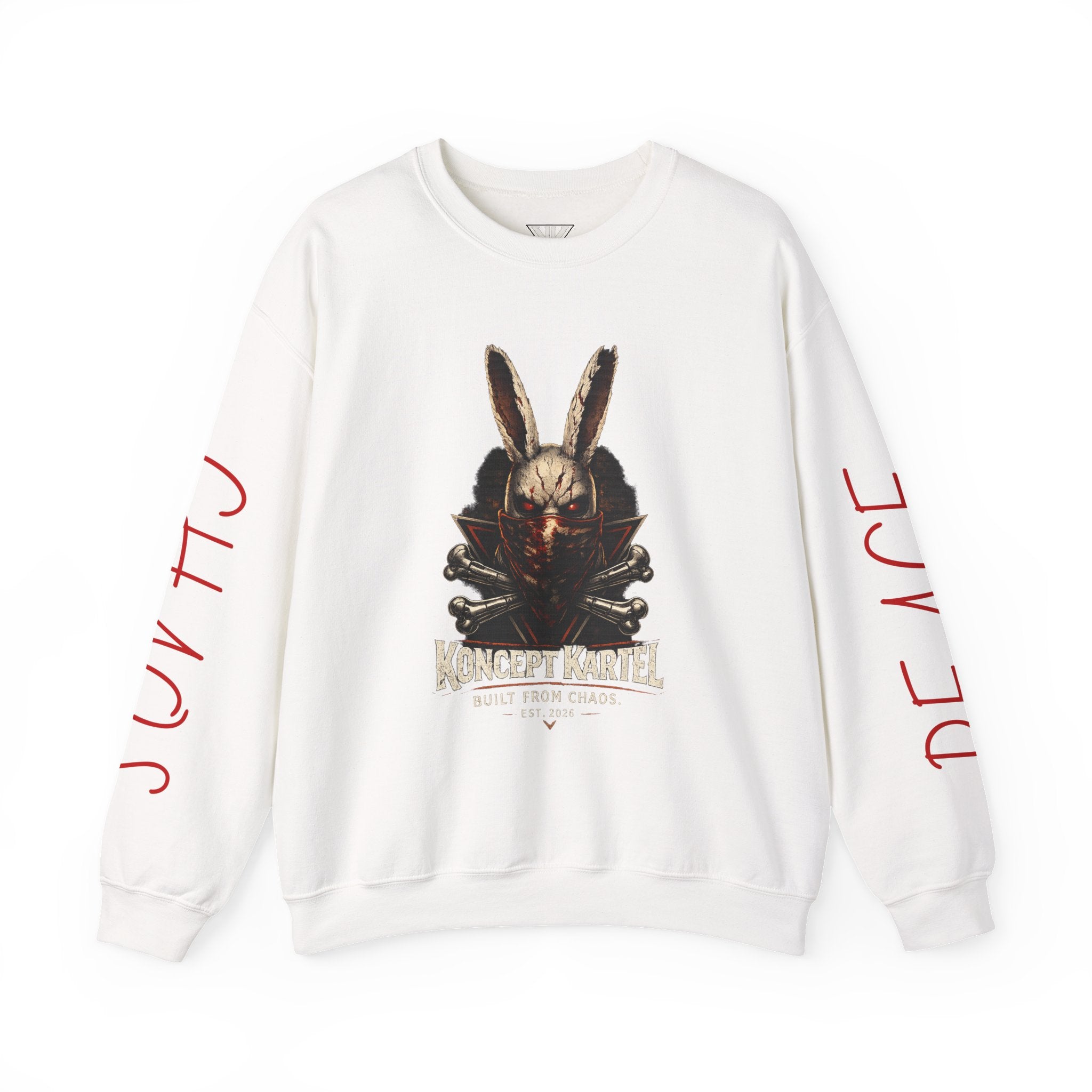 Horror Bunny Graphic Sweatshirt — "Koncept Kartel" Skull Rabbit Crewneck
