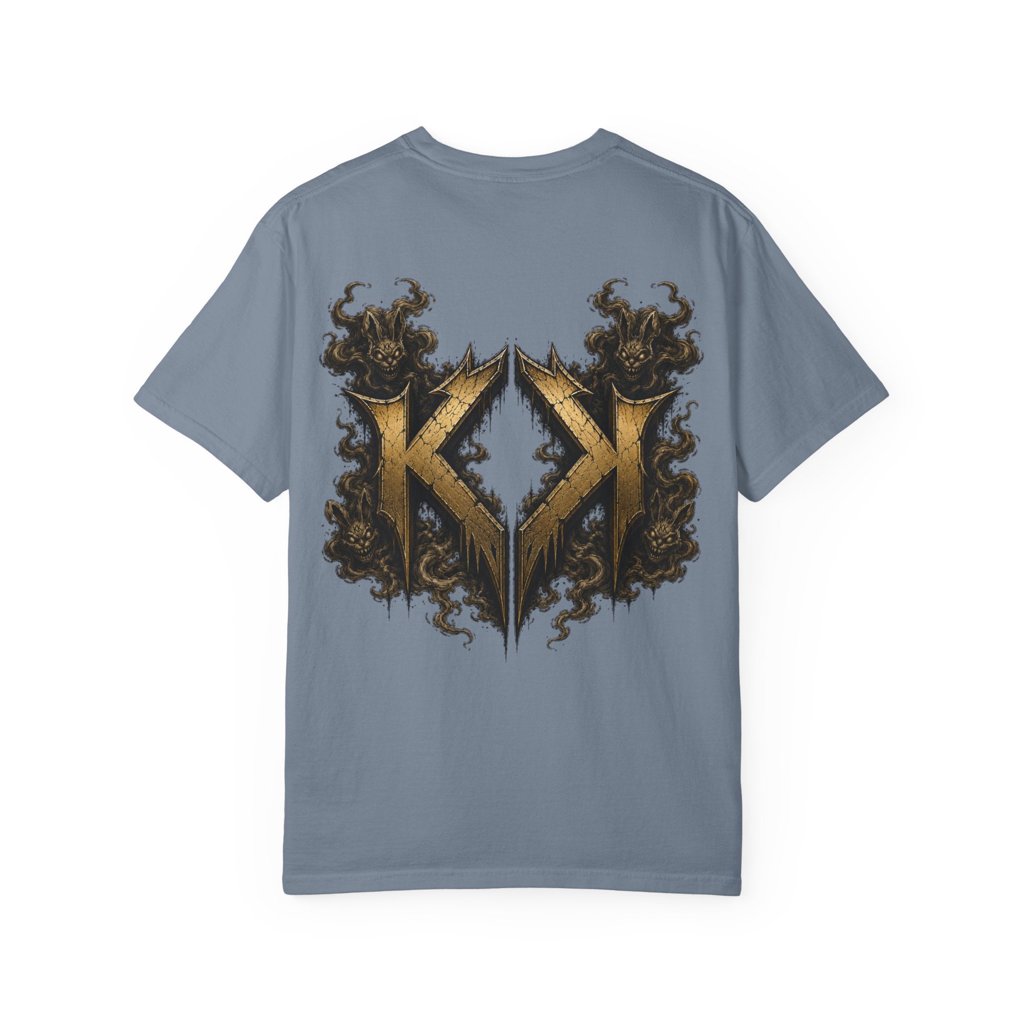 Bass Ackwards Graphic T‑Shirt — Heavy Metal Band Skull Design