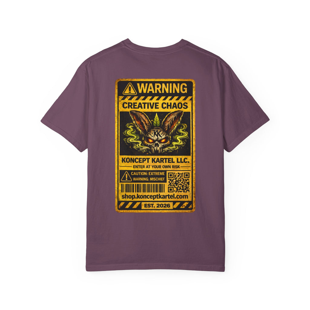 T-Shirt — Koncept Kartel “Warning: Creative Chaos” Graphic Tee