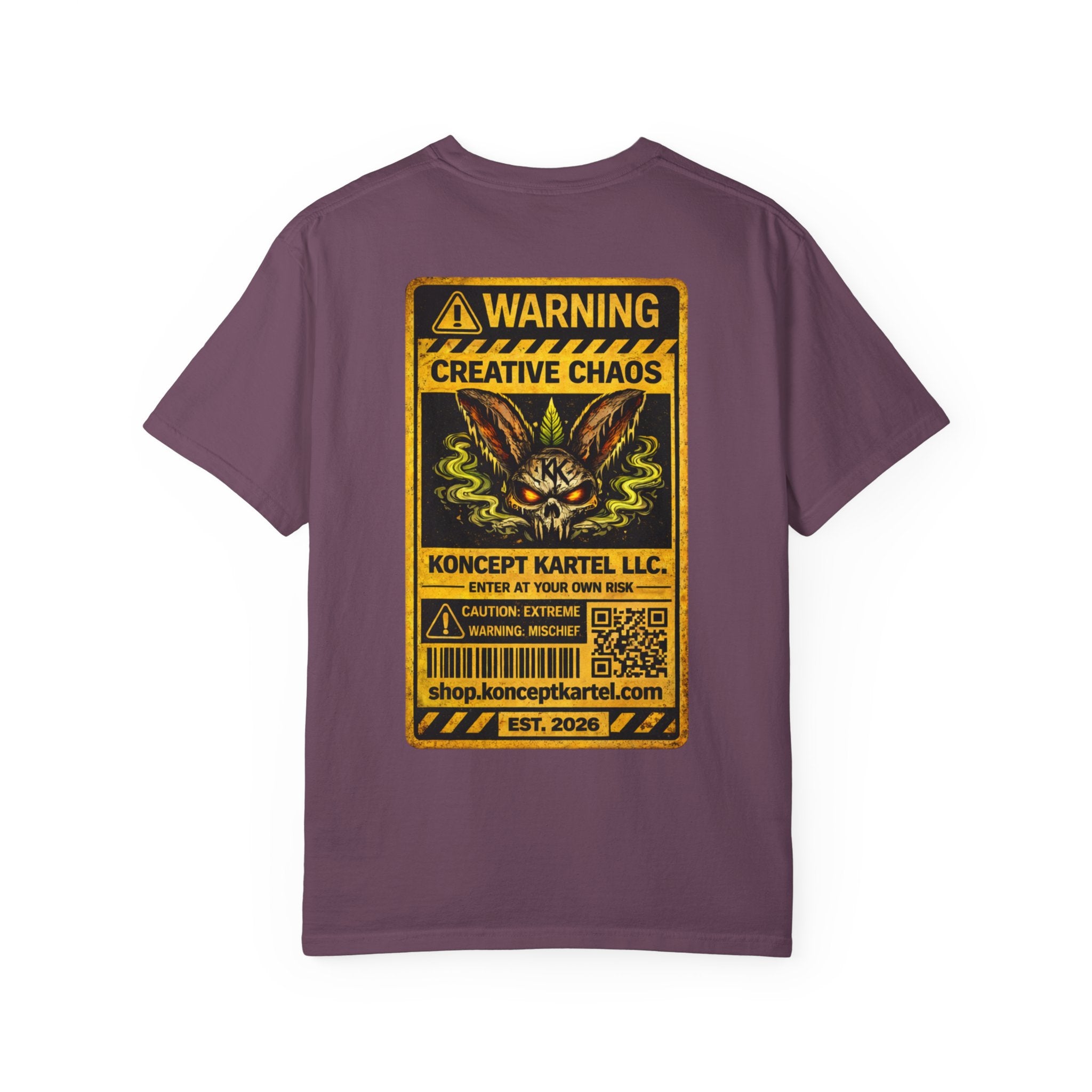 T-Shirt — Koncept Kartel “Warning: Creative Chaos” Graphic Tee