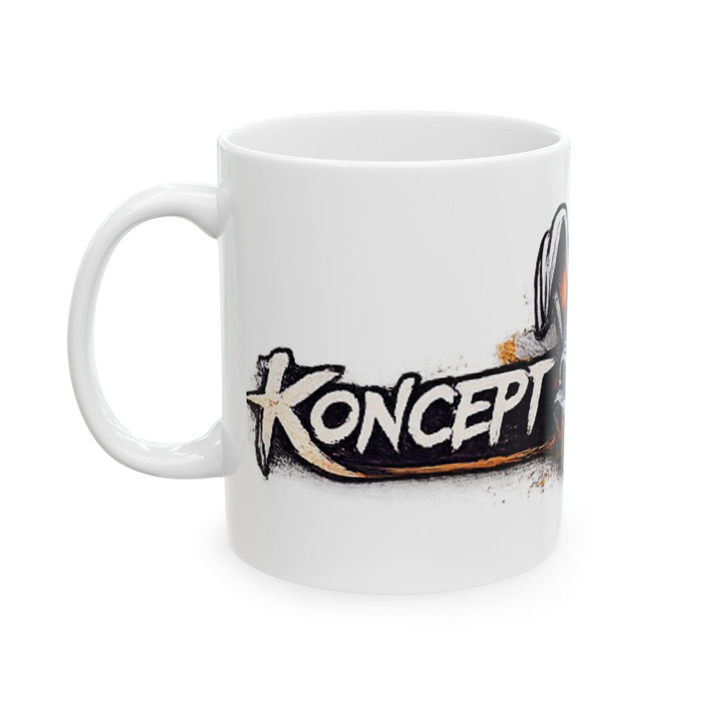Evil Bunny Logo Ceramic Mug – 'Kep' Graphic Coffee Cup (11oz/15oz)