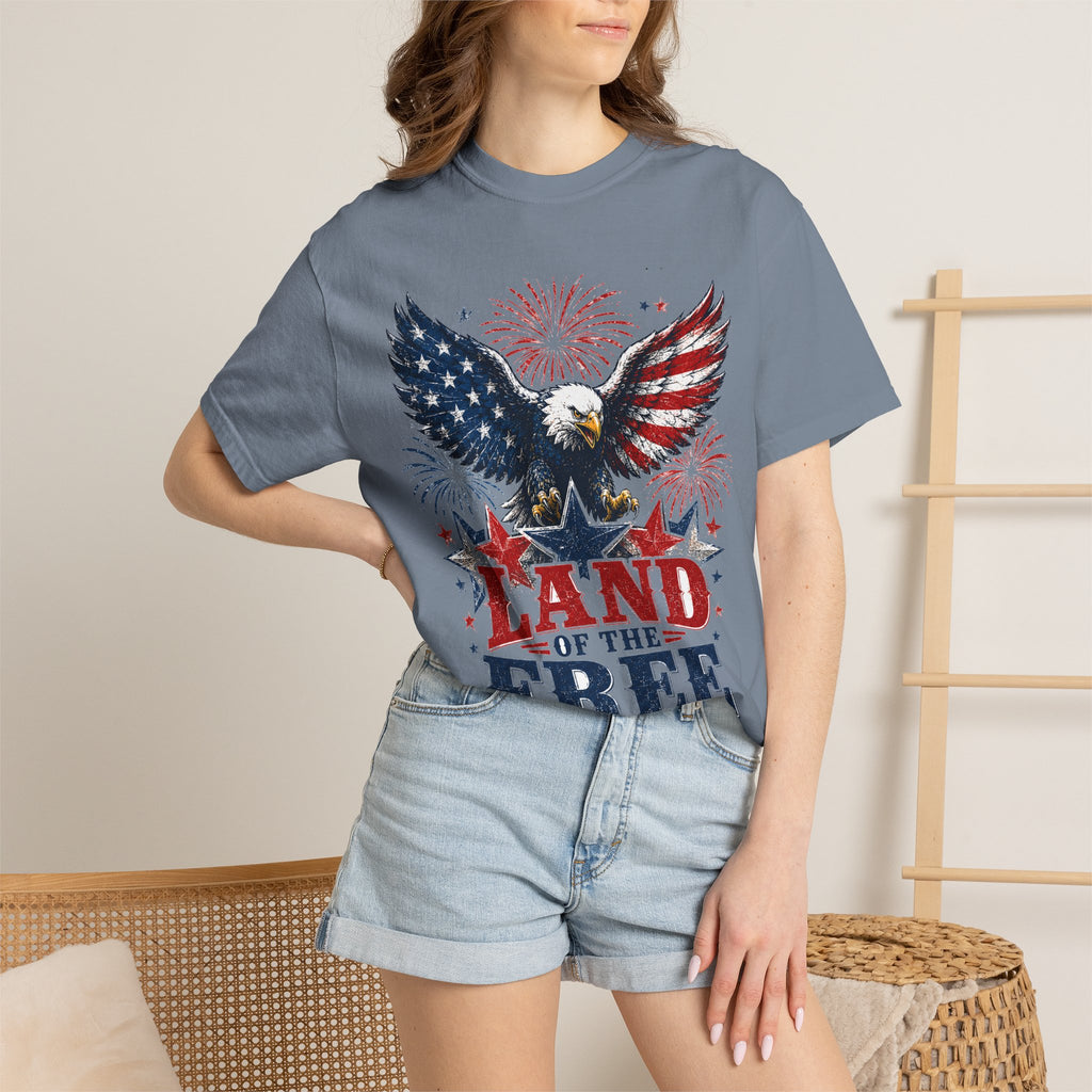 Patriotic Eagle T-Shirt — "Land of the Free, Home of the Brave"