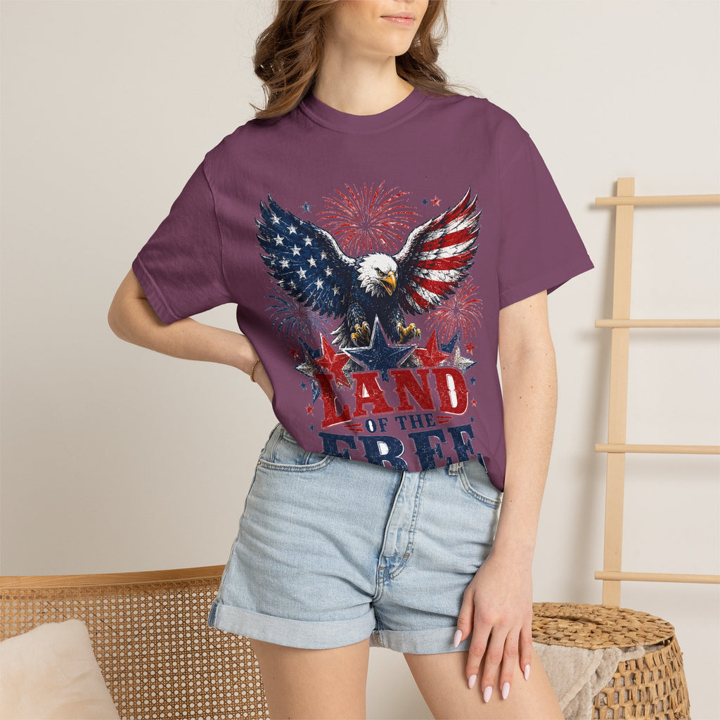 Patriotic Eagle T-Shirt — "Land of the Free, Home of the Brave"