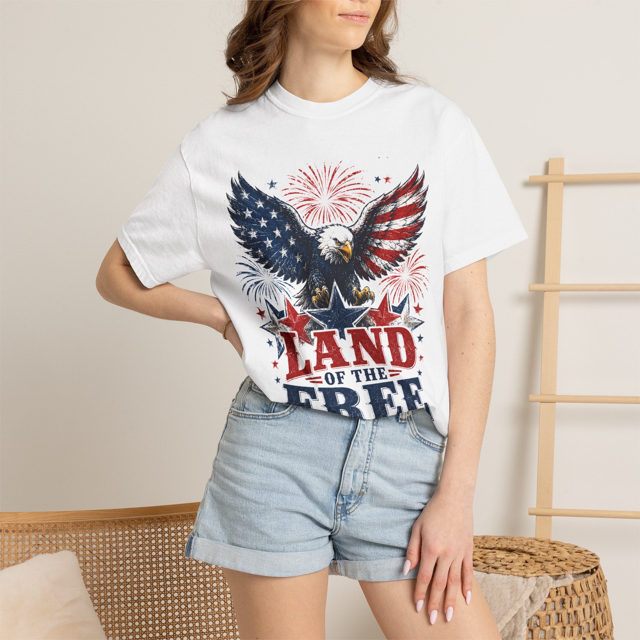 Patriotic Eagle T-Shirt — "Land of the Free, Home of the Brave"