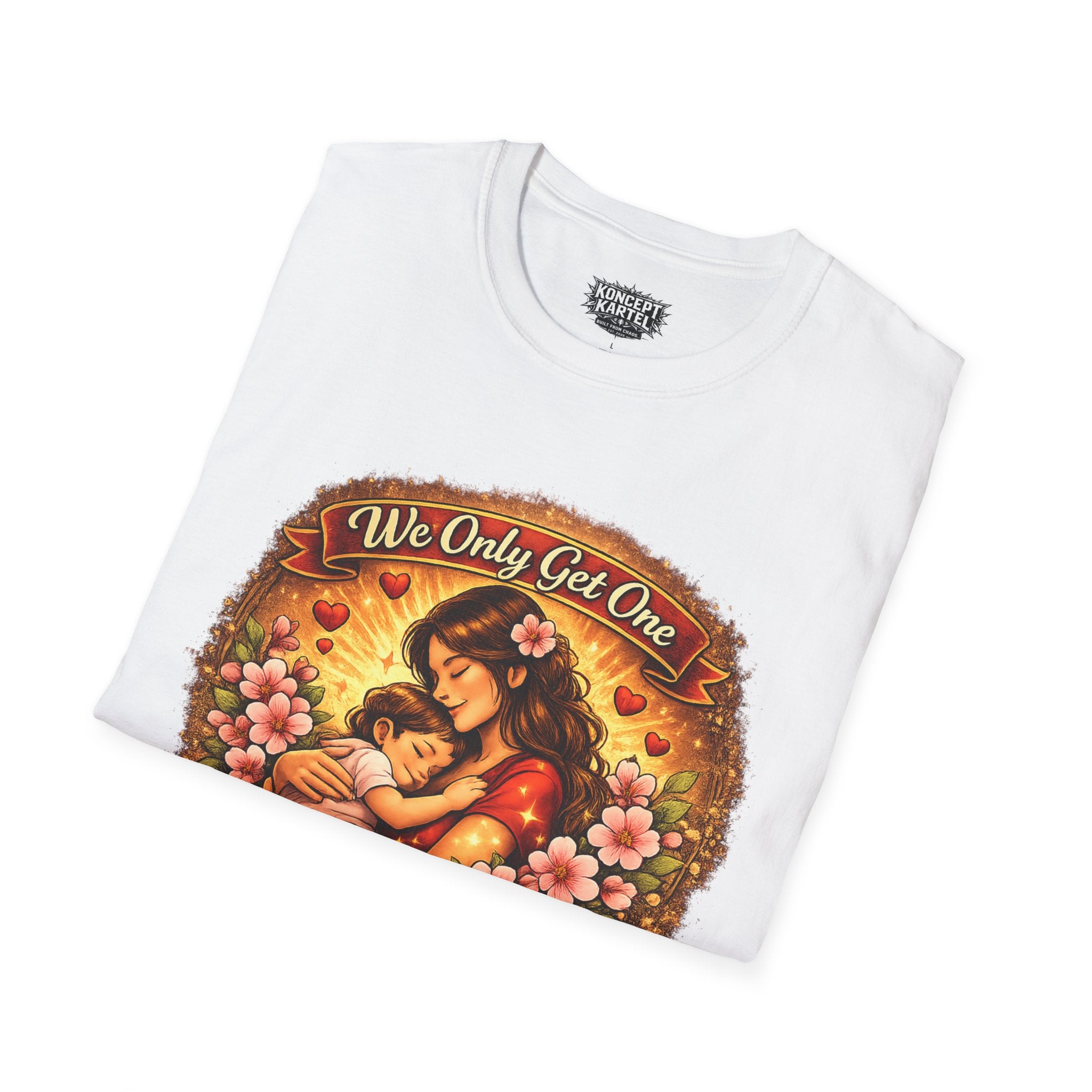 T-Shirt — "We Only Get One, Make It Count" Mother & Child Retro Graphic Tee