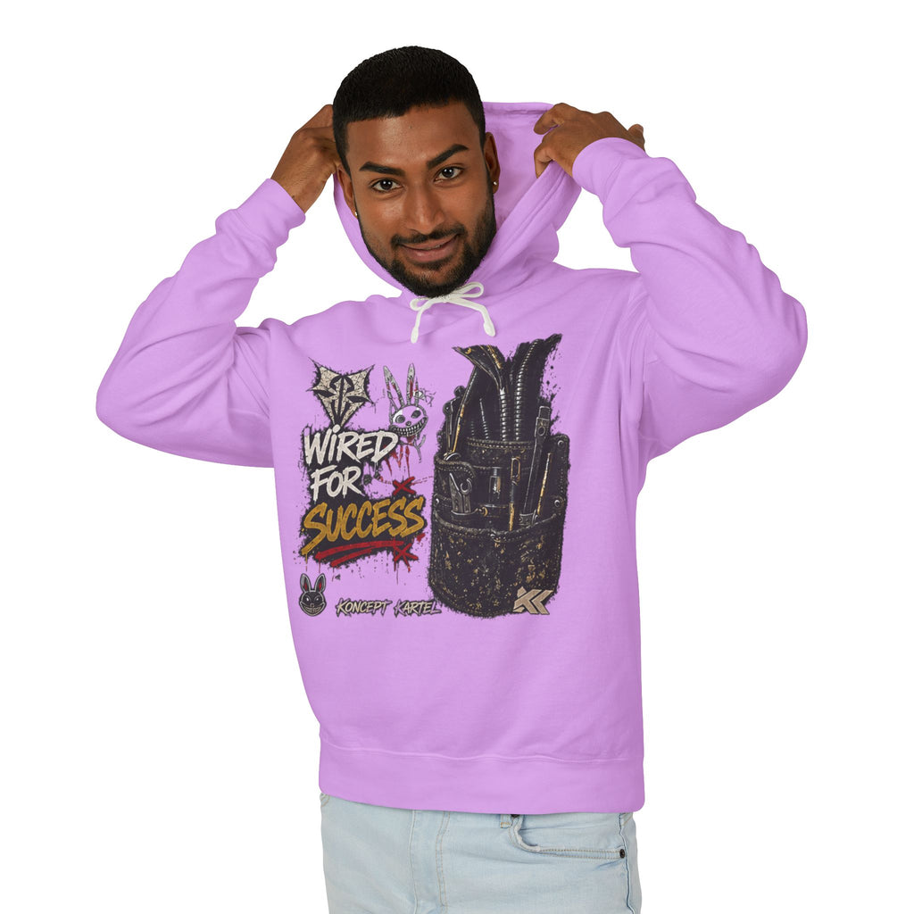 Wired for Success Hoodie — Graphic Lilac Streetwear Sweatshirt