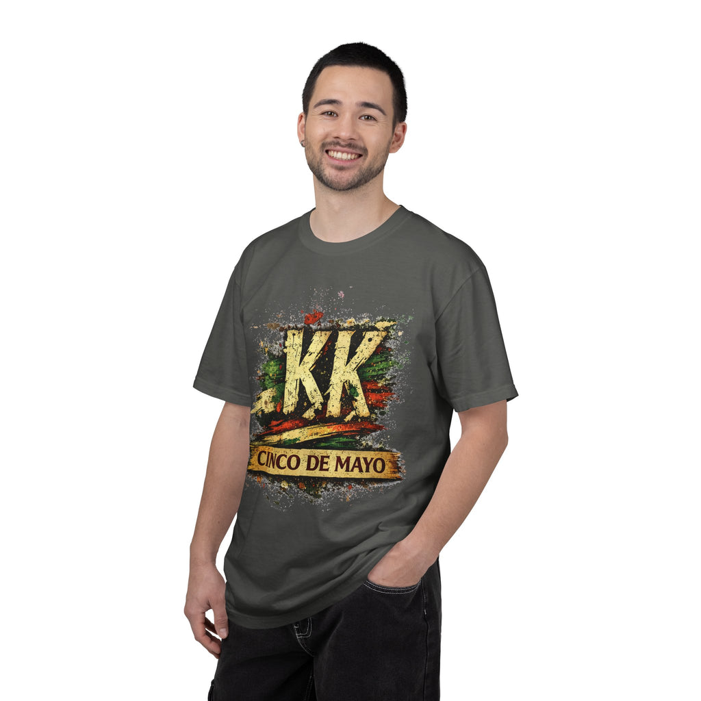 Cinco de Mayo Graphic T-Shirt — 'KK' Distressed Mexican Flag Design