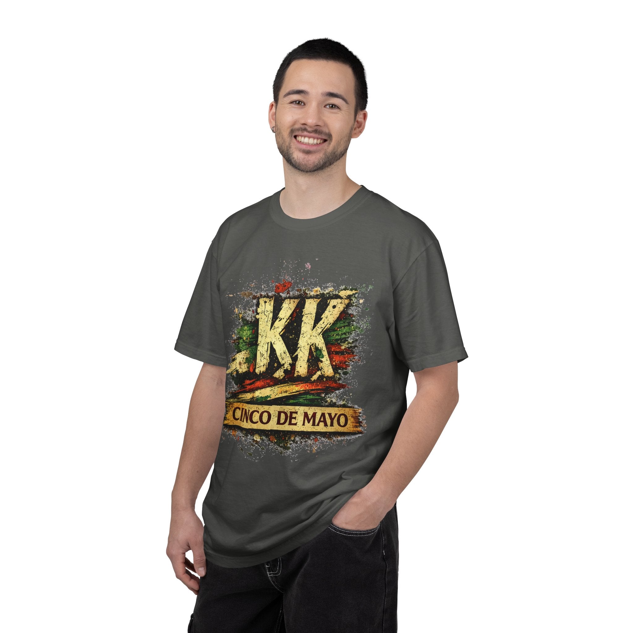 Cinco de Mayo Graphic T-Shirt — 'KK' Distressed Mexican Flag Design