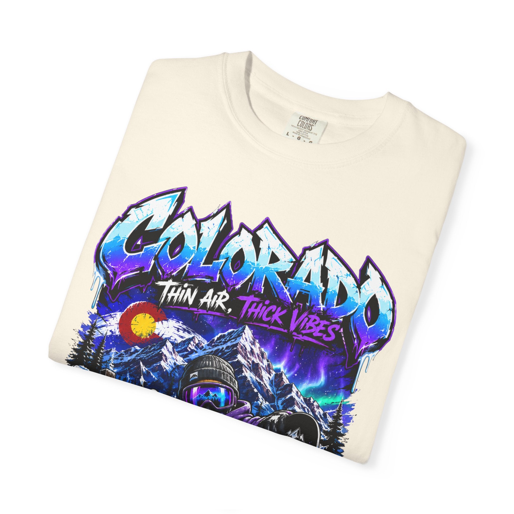 Colorado Ski & Snowboard T-Shirt — Think Air, Thick Vibes Graphic Tee