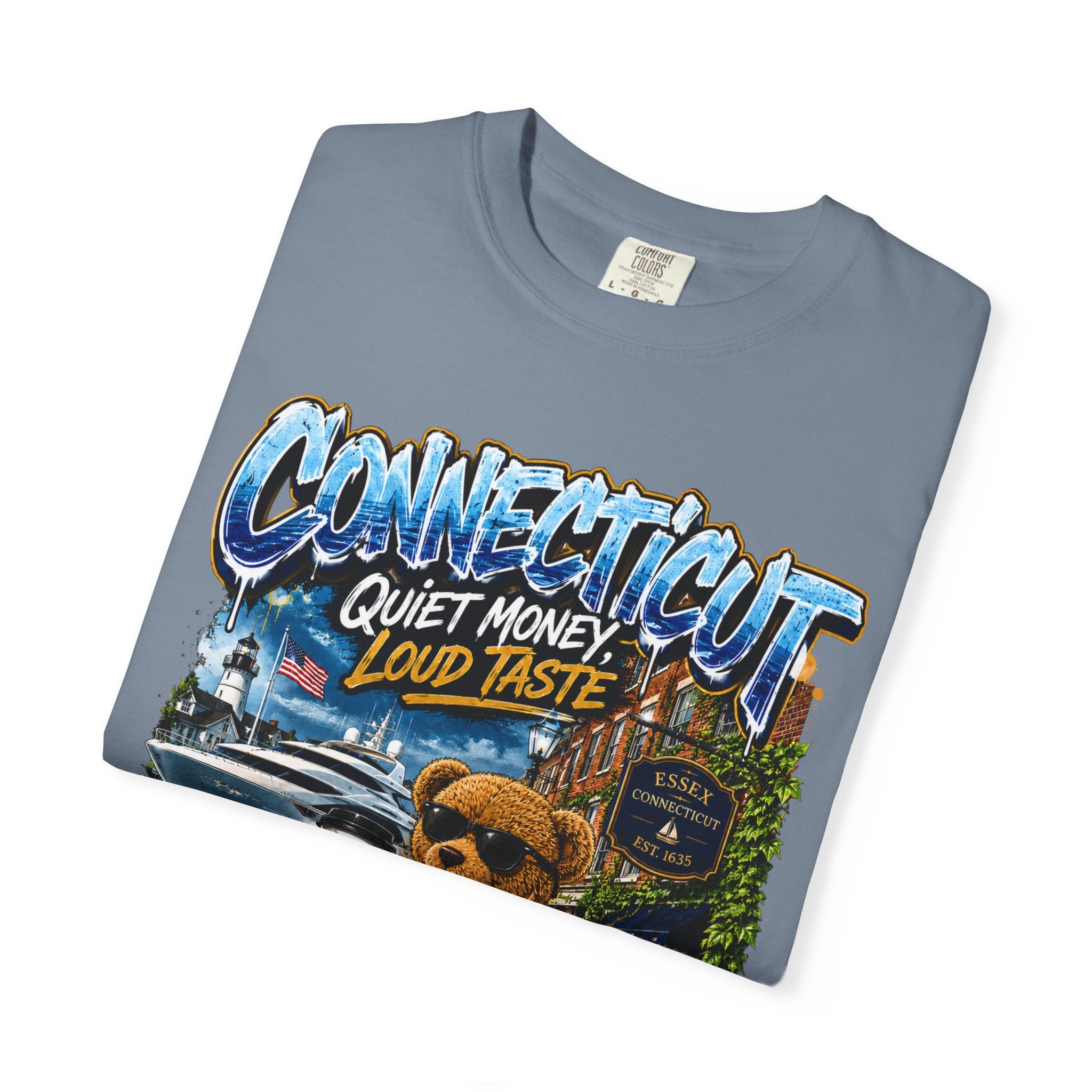 Connecticut Bear Vintage T-Shirt — "Quiet Money, Loud Taste" Graphic Tee