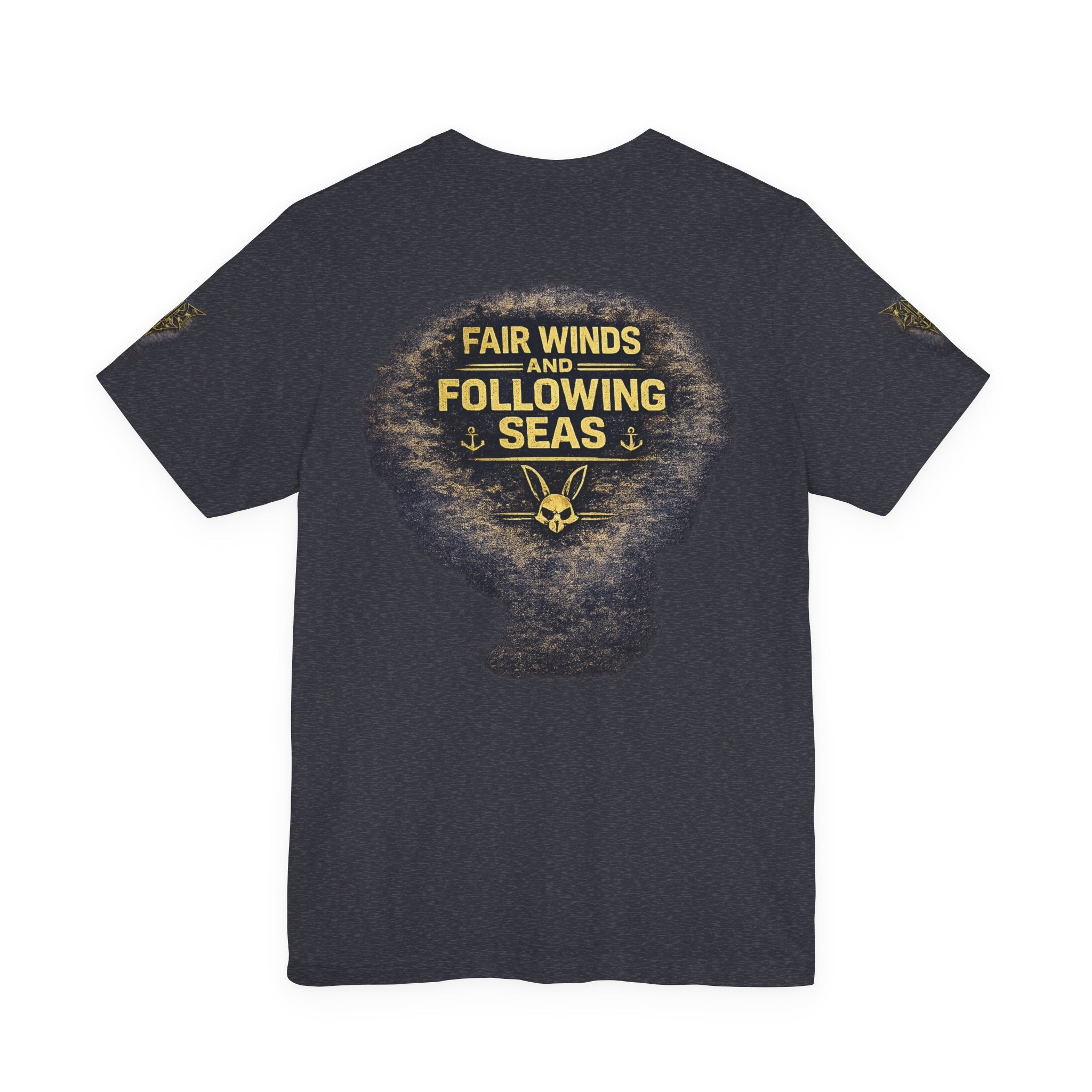 Navy 'Silence Is Power' Skull Anchor Tee — Fair Winds & Following Seas Back Graphic