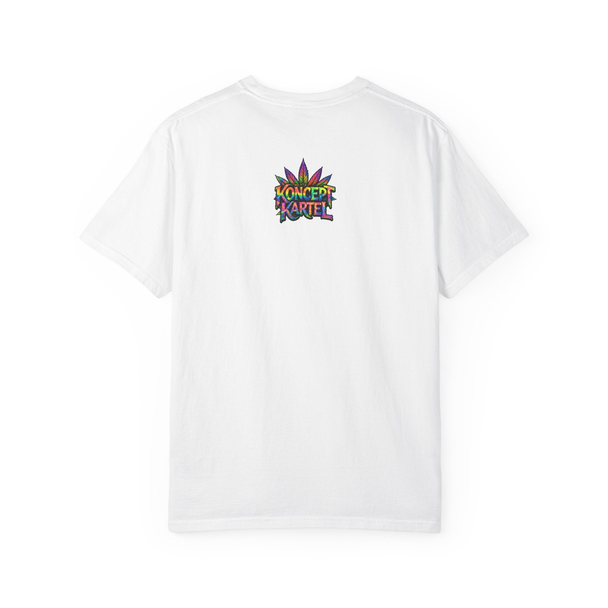 420 Psychedelic Cat T-Shirt — Colorful Mushroom Smoke Graphic