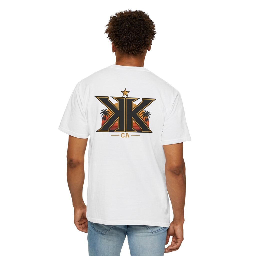 California West Coast Graphic T-Shirt — "California Hella" Vintage Sunset Car Design