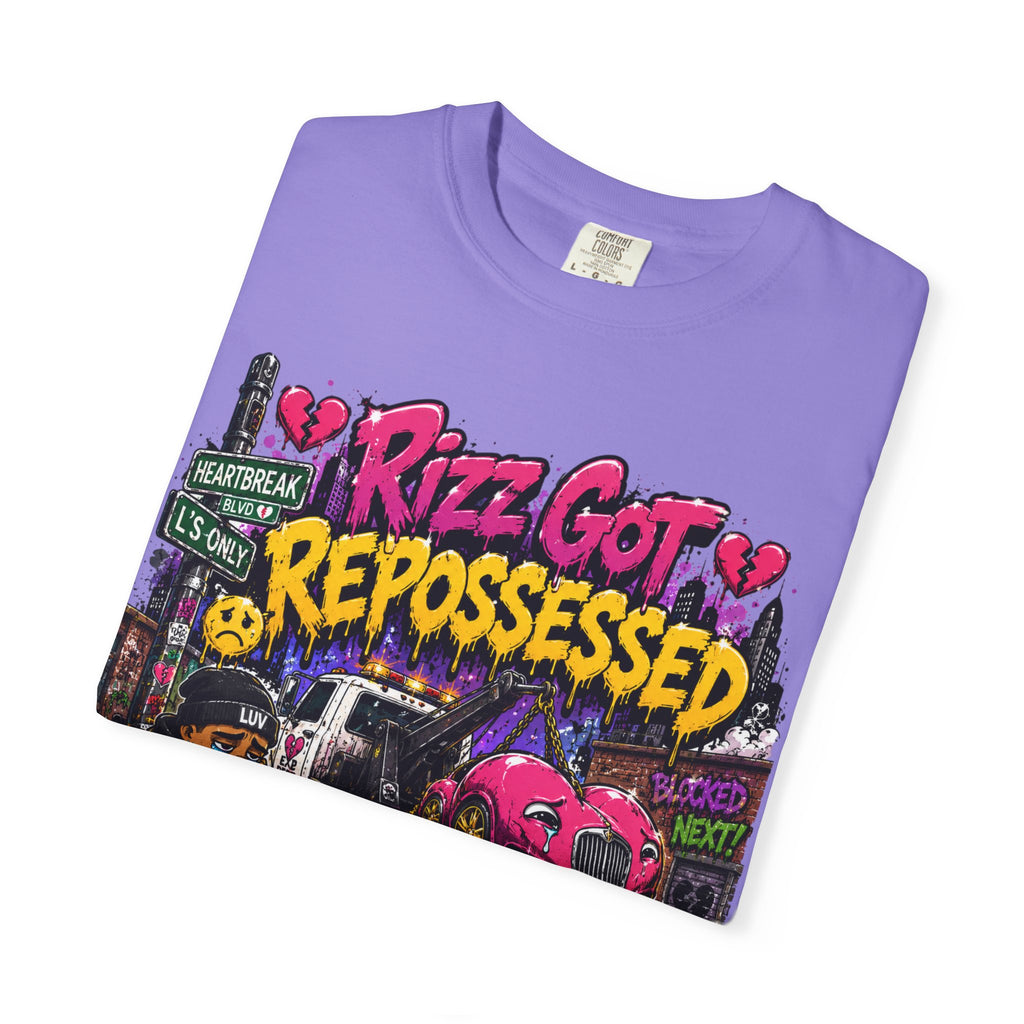 Repossession Comic Art T-Shirt — “Rizz Got Repossessed” Graphic Tee