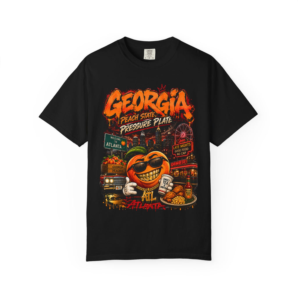 Georgia Peach Vintage Graphic T-Shirt — Atlanta Street Food & Peach State Design