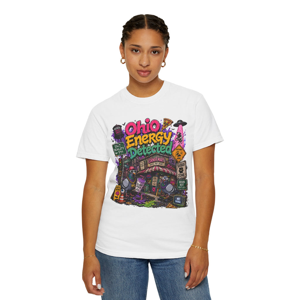 Ohio Energy Detected T-Shirt — Retro Arcade Cityscape Graphic Tee