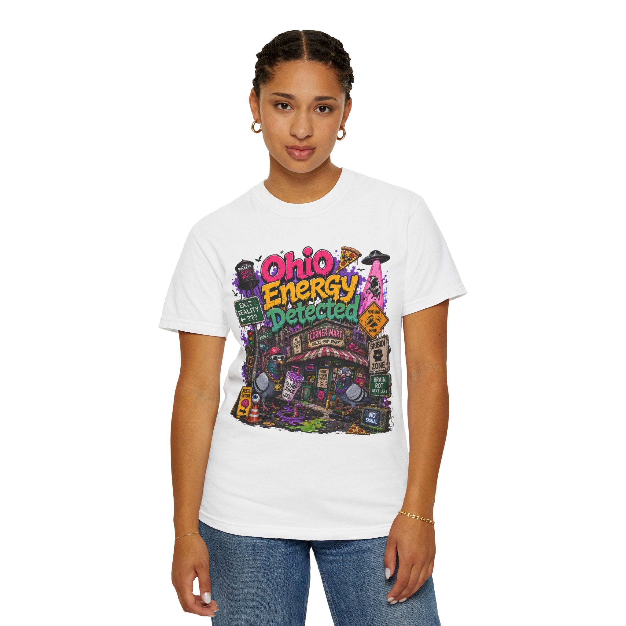 Ohio Energy Detected T-Shirt — Retro Arcade Cityscape Graphic Tee