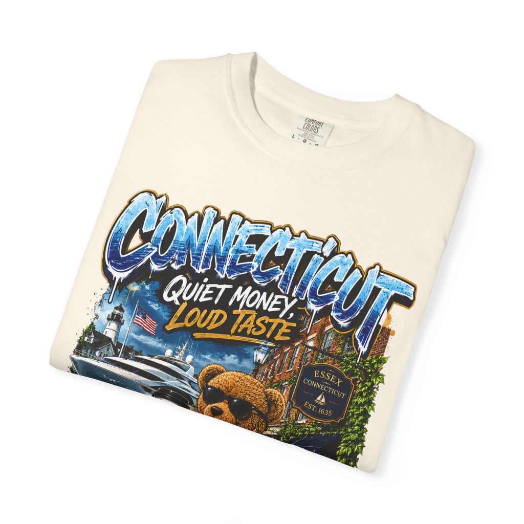 Connecticut Bear Vintage T-Shirt — "Quiet Money, Loud Taste" Graphic Tee