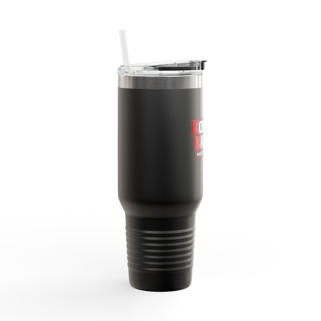 40oz Insulated Travel Mug — ‘Koncept Kartel’ Red Stainless Tumbler with Handle