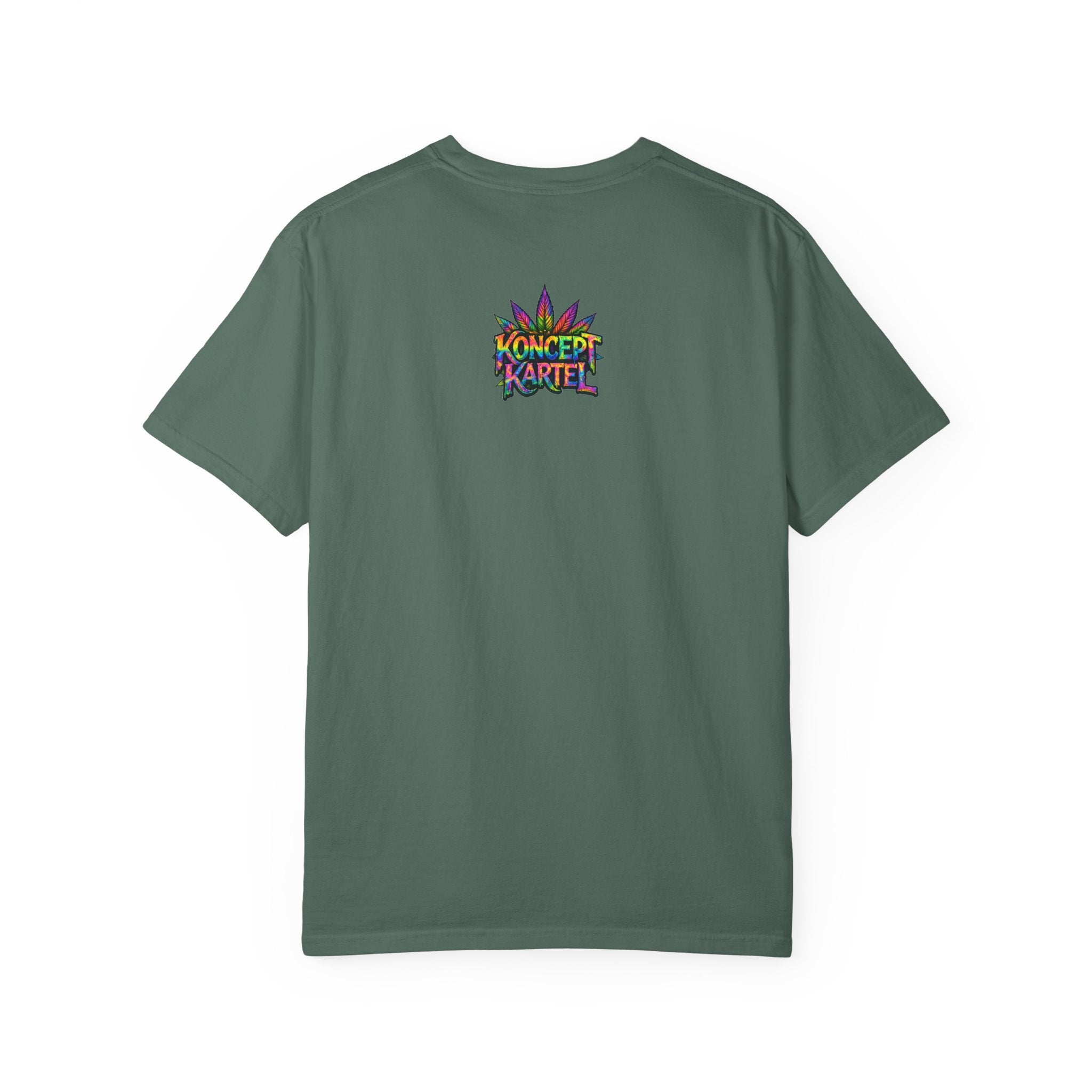 420 Psychedelic Cat T-Shirt — Colorful Mushroom Smoke Graphic