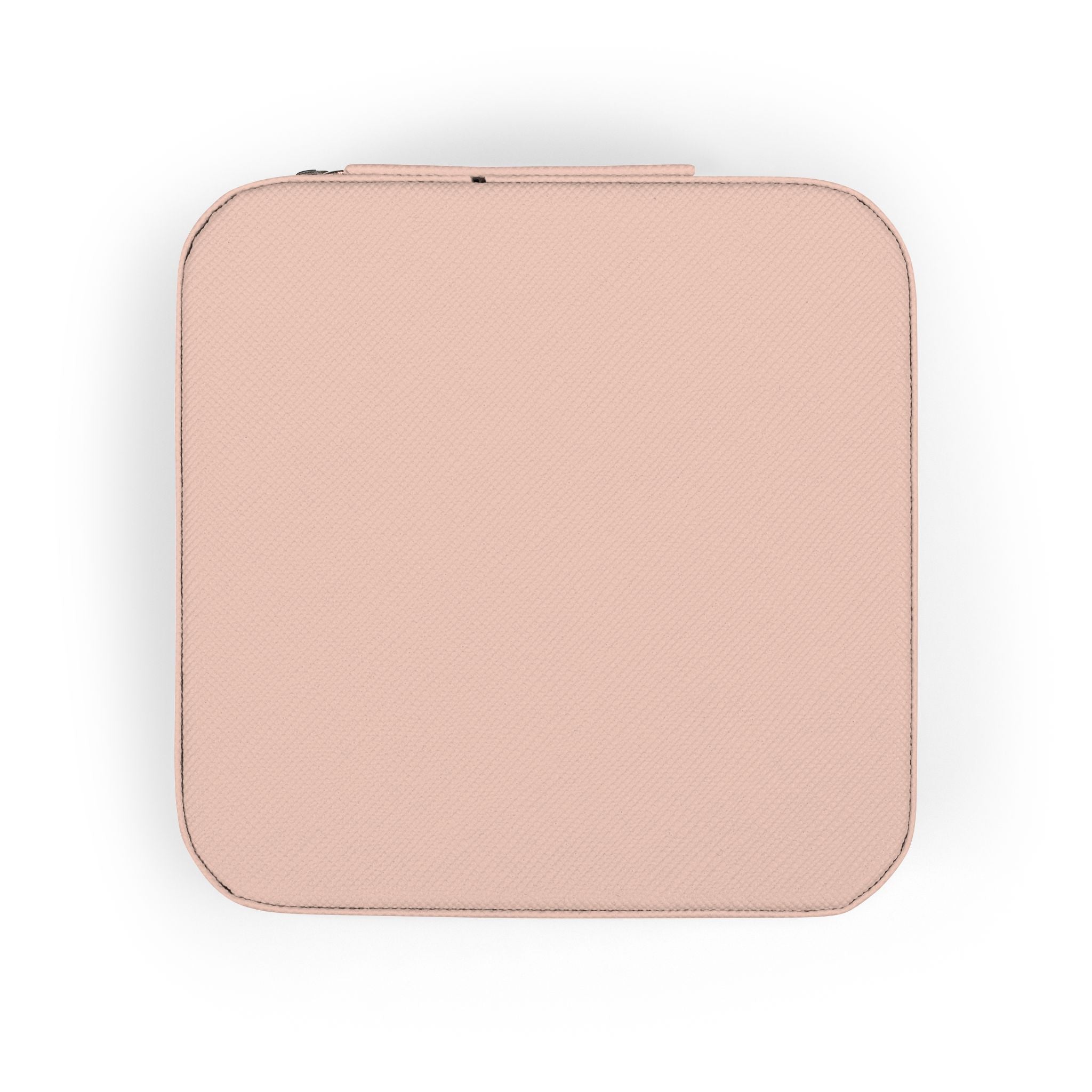 Compact Pink Jewelry Travel Case — Soft Zipper Organizer for Rings, Earrings & Necklaces