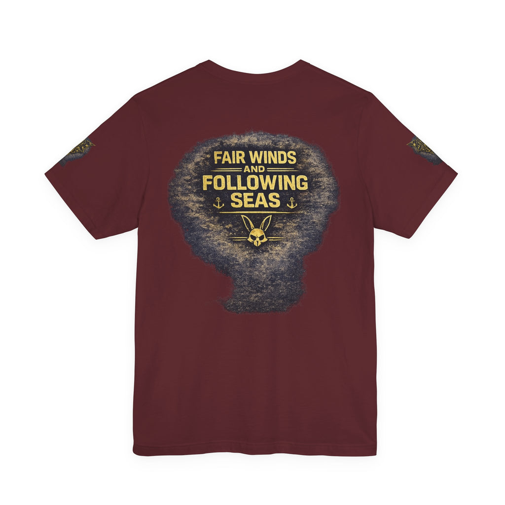 Navy 'Silence Is Power' Skull Anchor Tee — Fair Winds & Following Seas Back Graphic