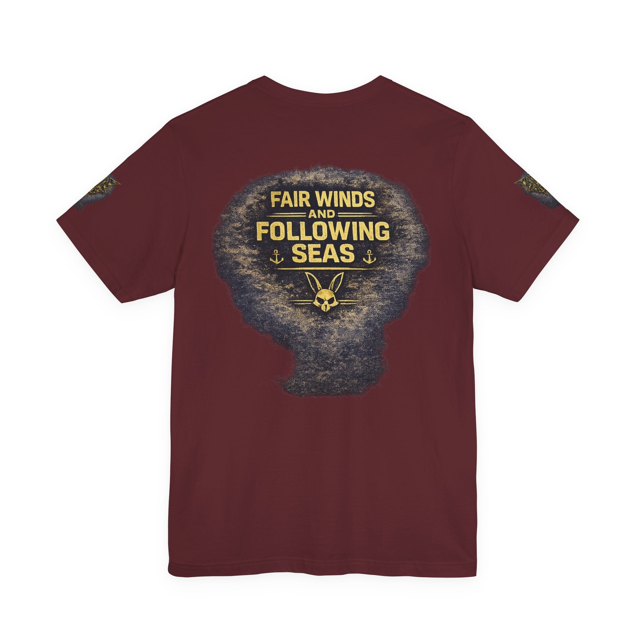 Navy 'Silence Is Power' Skull Anchor Tee — Fair Winds & Following Seas Back Graphic