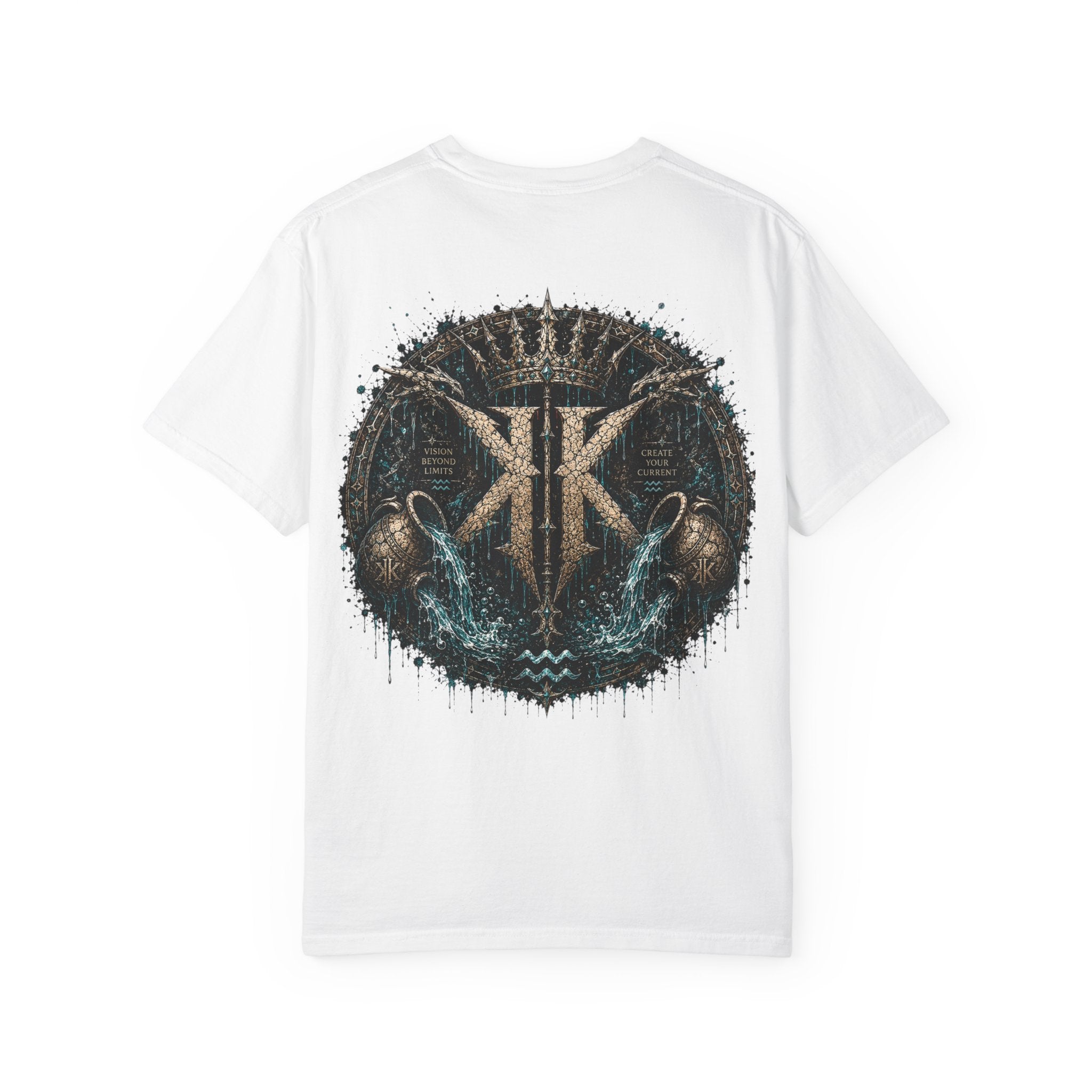 Aquarius Zodiac T-shirt — “Flow Like Water” Astrological Graphic Tee