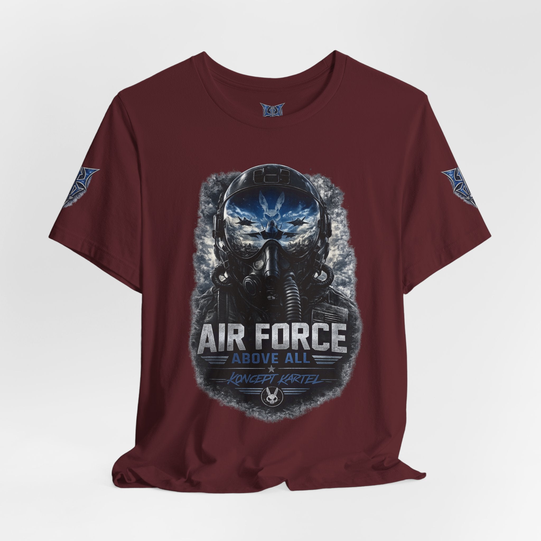 Air Force Pilot Mask Tee — "Air Force Above All" Military Aviation T-Shirt