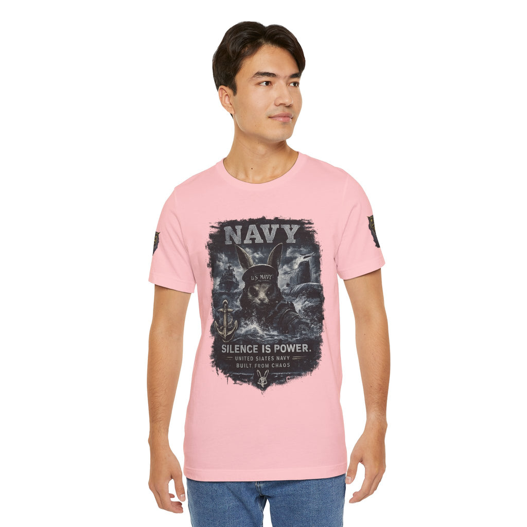 Navy 'Silence Is Power' Skull Anchor Tee — Fair Winds & Following Seas Back Graphic